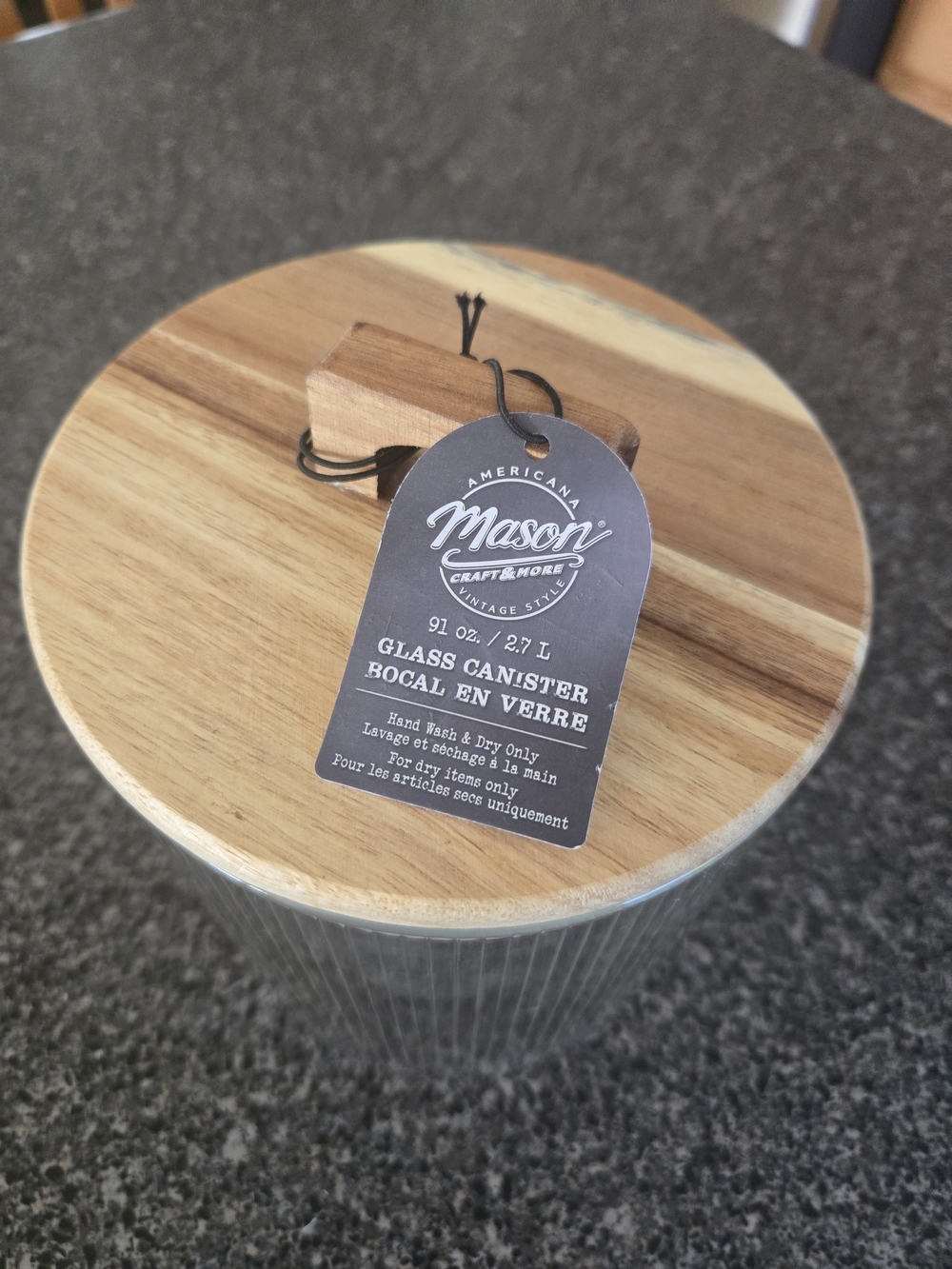 Glass Canister with Natural Wood Lid